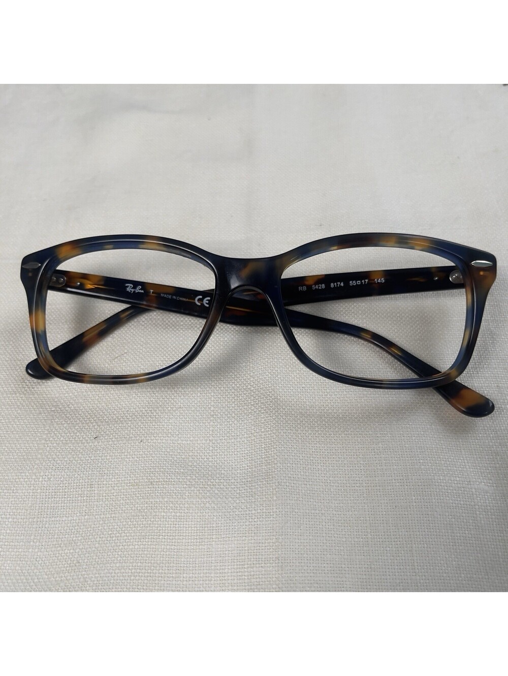 Ray-Ban RB 5428 8174 Eyeglasses Tortoise Shell Blue Orange Square No Lenses